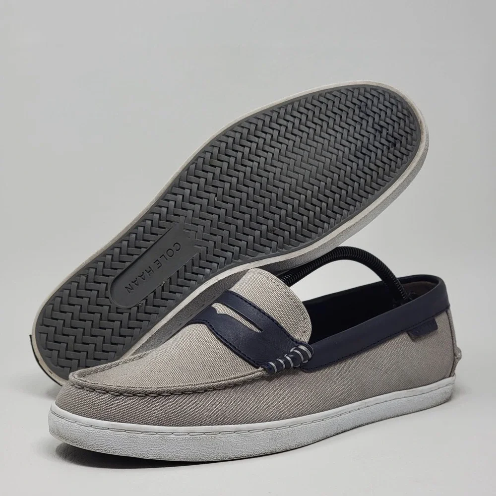 Cole Haan Men's Size 10M Hyannis Penny Loafer II Gray Navy Blue Slip On C22544